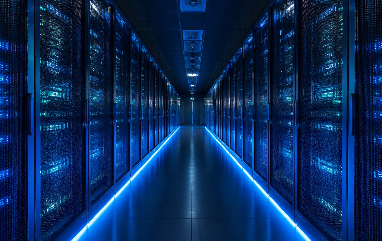 Interior of a modern data centre corridor